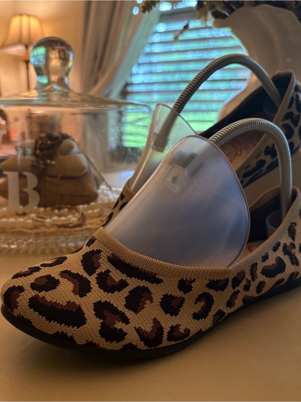 Leopard Print Women's Ballet Flats - Tan/Brown
